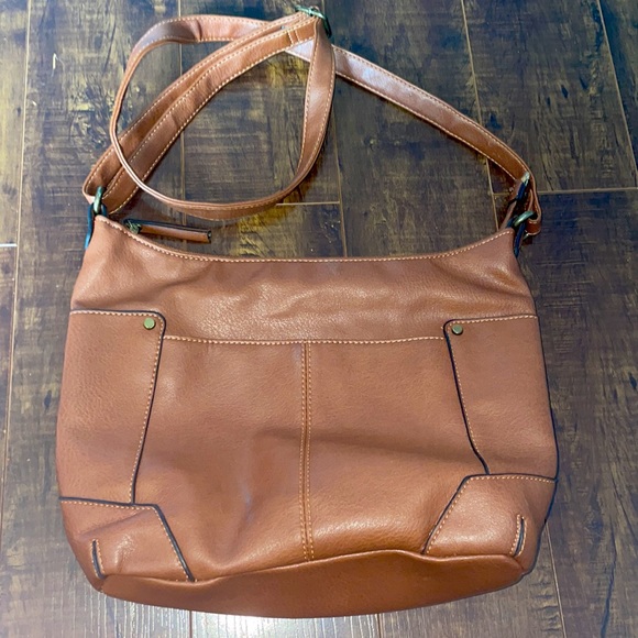 A denverhayes shoulder side purse. Used and has a fractured to the zipper tags. - Picture 2 of 4